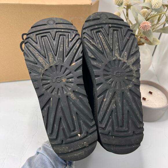 UGG Tasmen Slip-On Suede Wool Lined Slippers Black Women's 11 Comfort Casual - Picture 8 of 10